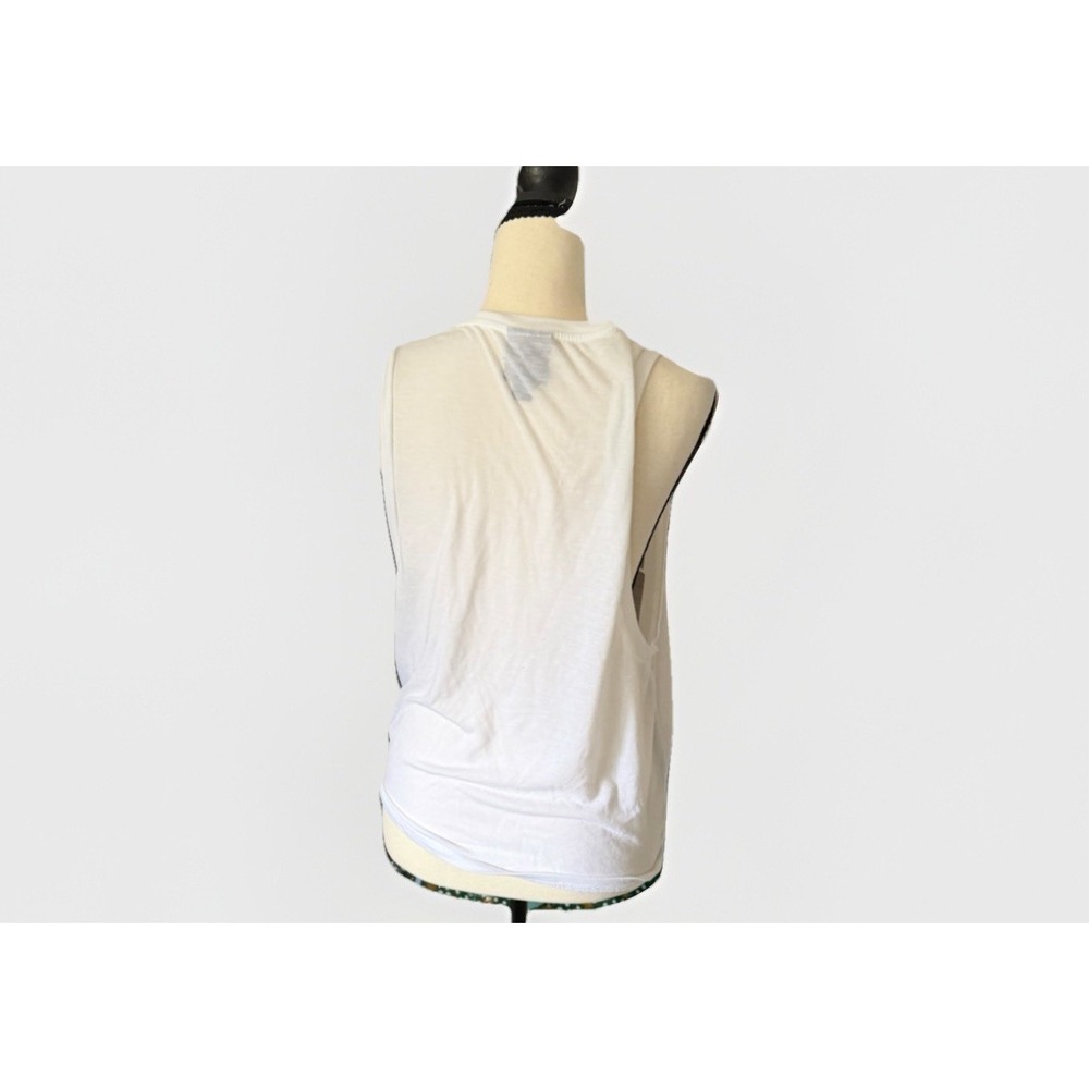 Ivy Park Beyoncé Logo Muscle‎ Tank Top White Oversized Athleisure Size S - Picture 4 of 10